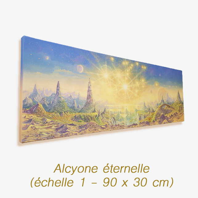 Digigraphie 'Alcyone éternelle' échelle 1 - (90 x 30 cm) - Peinture de François Schlesser