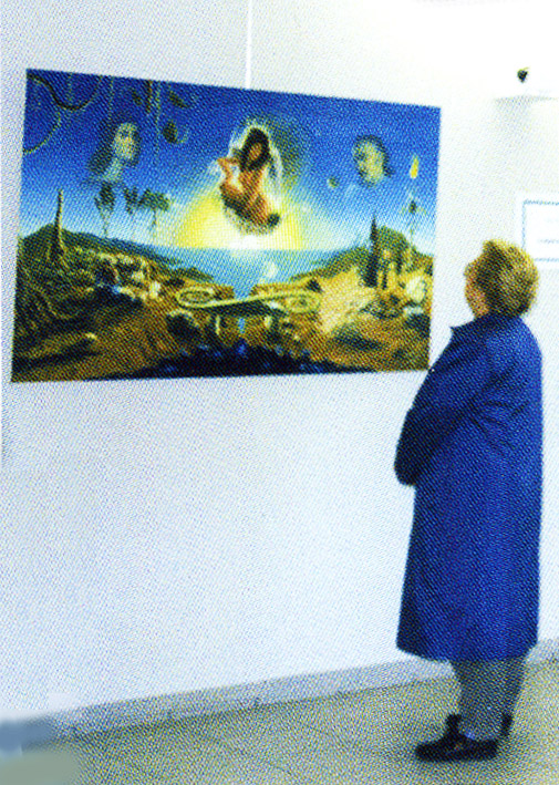 "La clef du futur antérieur", huile sur toile 146x97, Peinture de François Schlesser - EXPOSITION D'ARTS PLASTIQUES GALERIE PRYVÉE Saint-Pryvé-Saint-Mesmin (45) du 10 au 18 octobre 1998