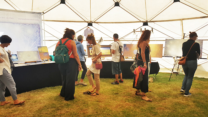 Stand Nature Céleste et Peintures à l'huile de François Schlesser © - FESTIVAL OASIS - Le Grand Évènement annuel des Écolieux Français Le Vigan (30) - du 22 au 25 septembre 2022