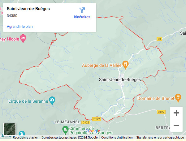 Plan d'accès Saint-Jean-de-Buèges